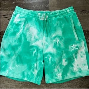 RARE Adidas Tie Die Green Jogger Shorts Size M